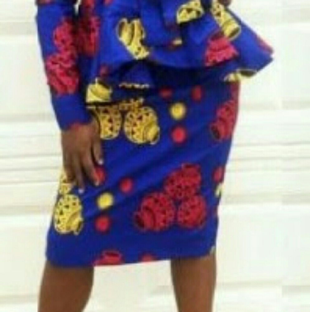 Women African print 2 pcs set of top and skirt - Picture 3 of 4